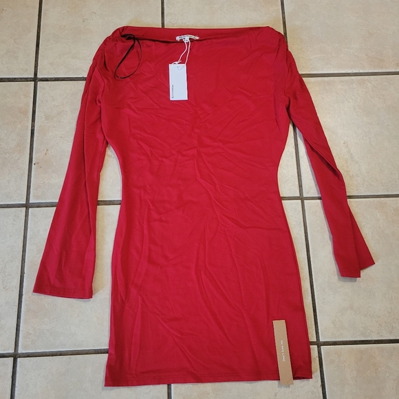Reformation Vibrant Red Long Sleeve Dress - divino.acegroup.co.in